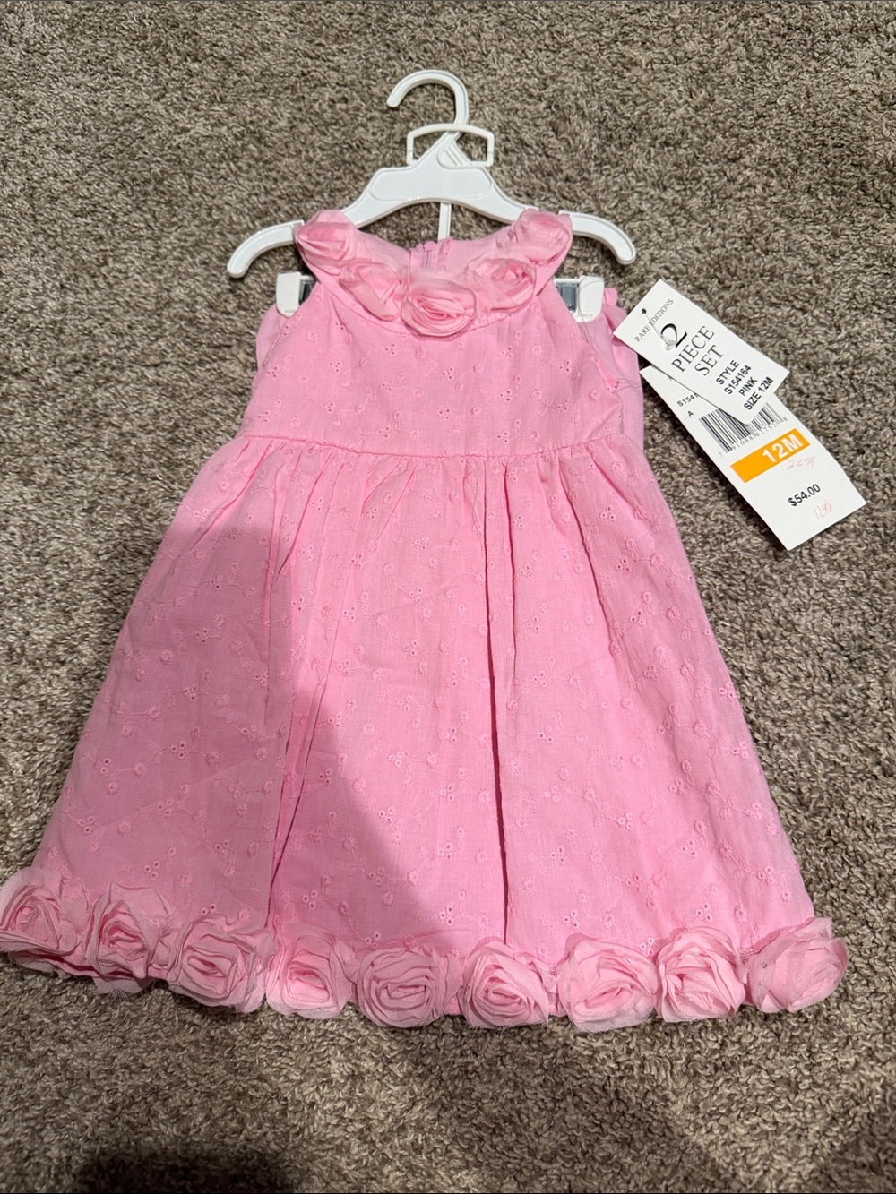 Carter's Light Pink Eyelet Rosette Dress for Baby Girls